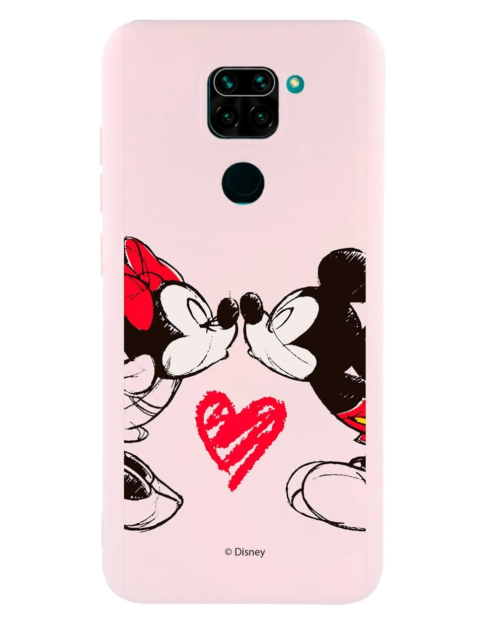 La Casa de las Carcasas Redmi Note 9 custodia silicone rosa Minnie Bacio
