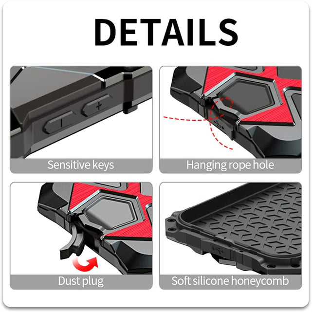 Redpepper iPhone 13 Pro Max Cover Metallo Antiurto con Vetro