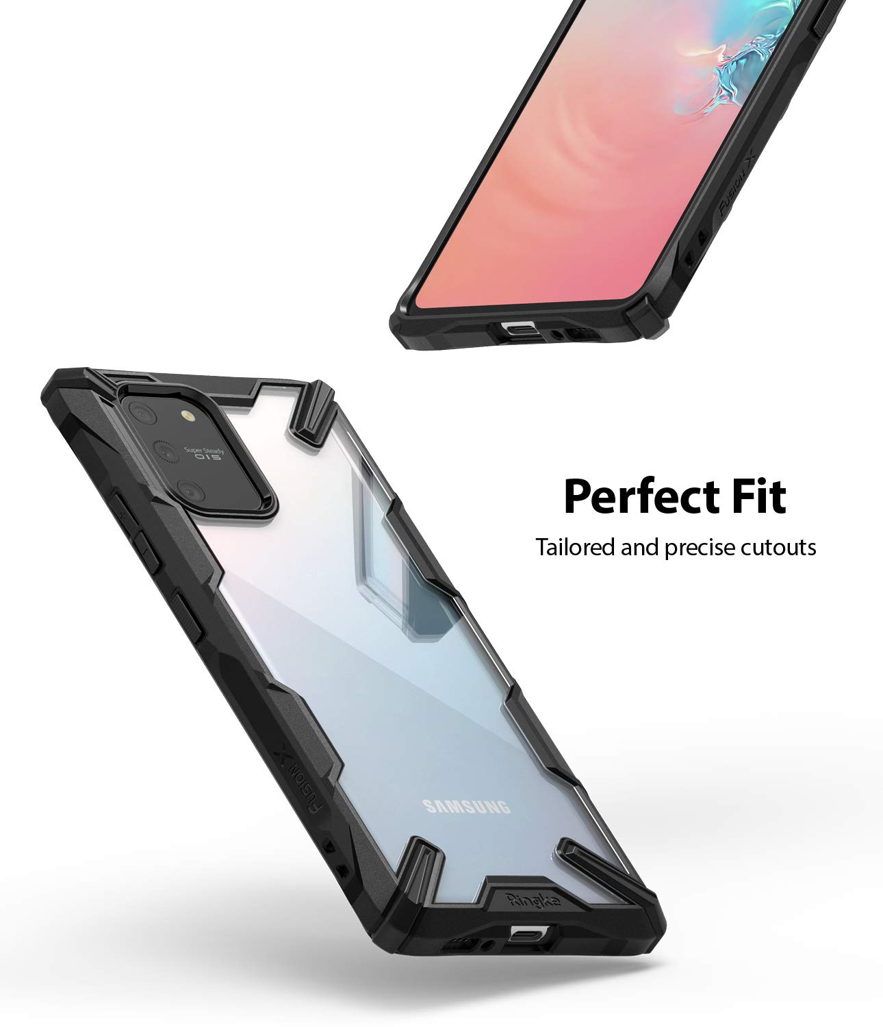 Ringke Fusion-X Cover Galaxy S10 Lite Nero trasparente antiurto