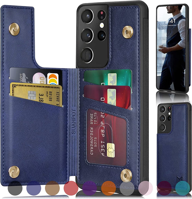 Redpepper Galaxy S21 Ultra cover portafoglio pelle rosso vino