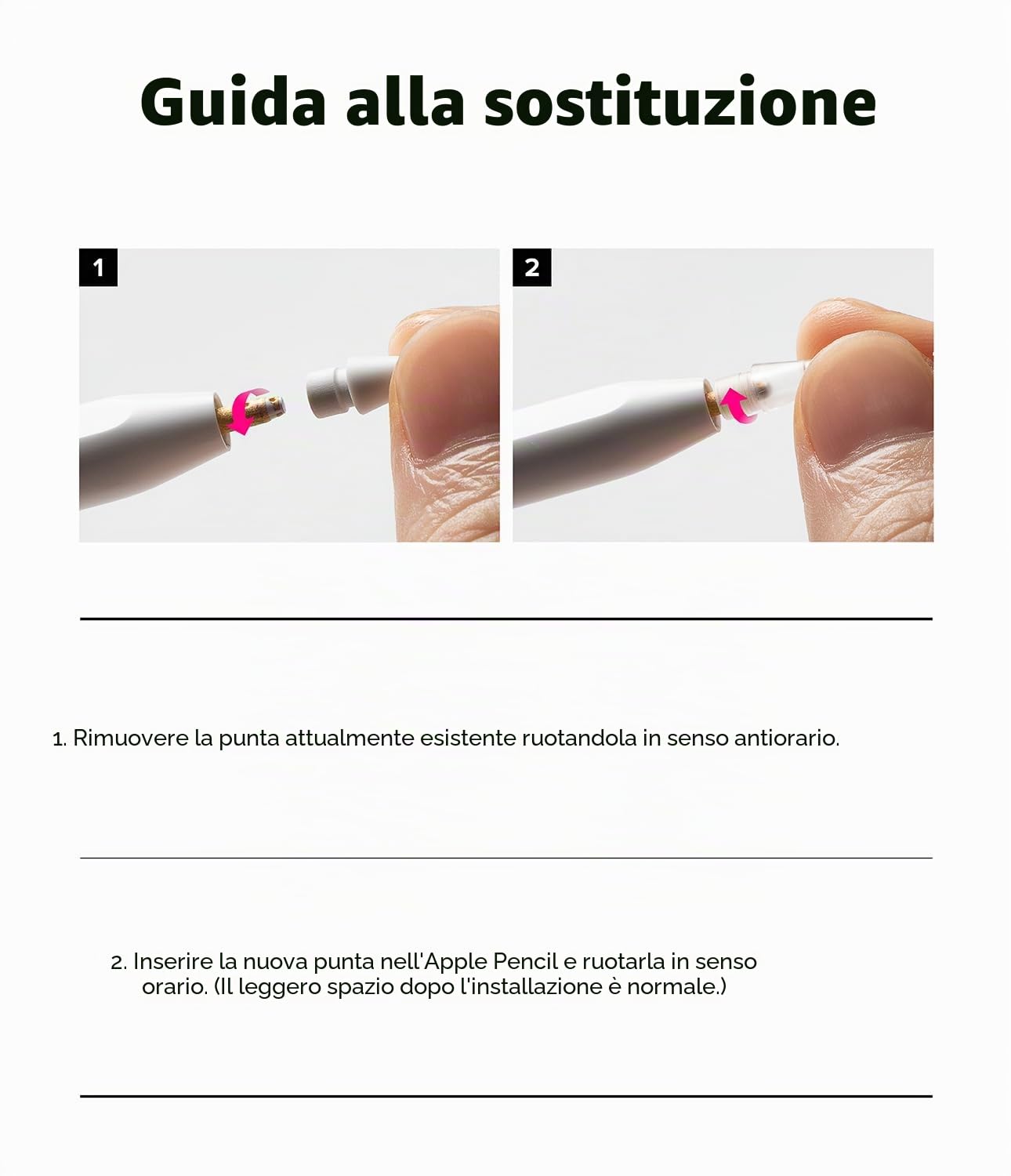 Ringke Metal Tips Punte Apple Pencil Matte Clear 3 Pezzi