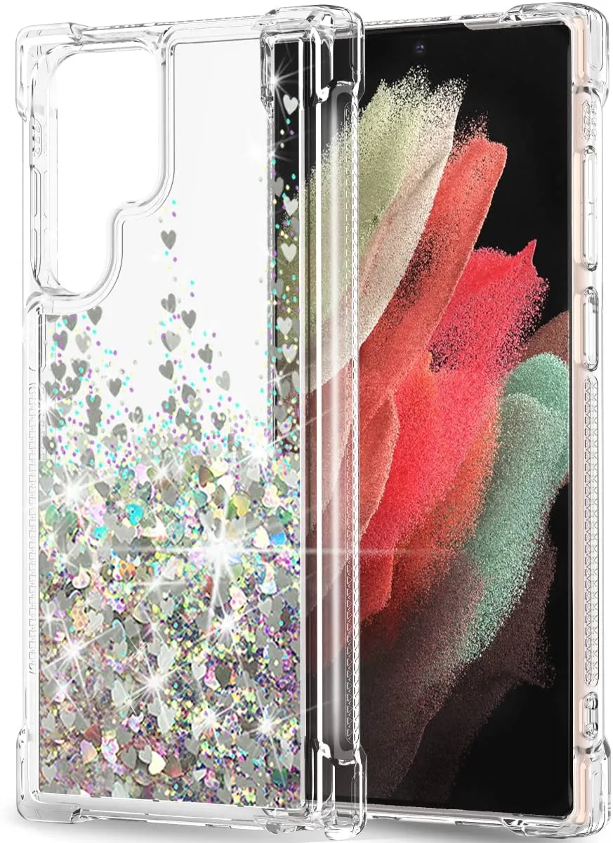 Redpepper Galaxy S22 Cover Glitter Liquida Trasparente TPU
