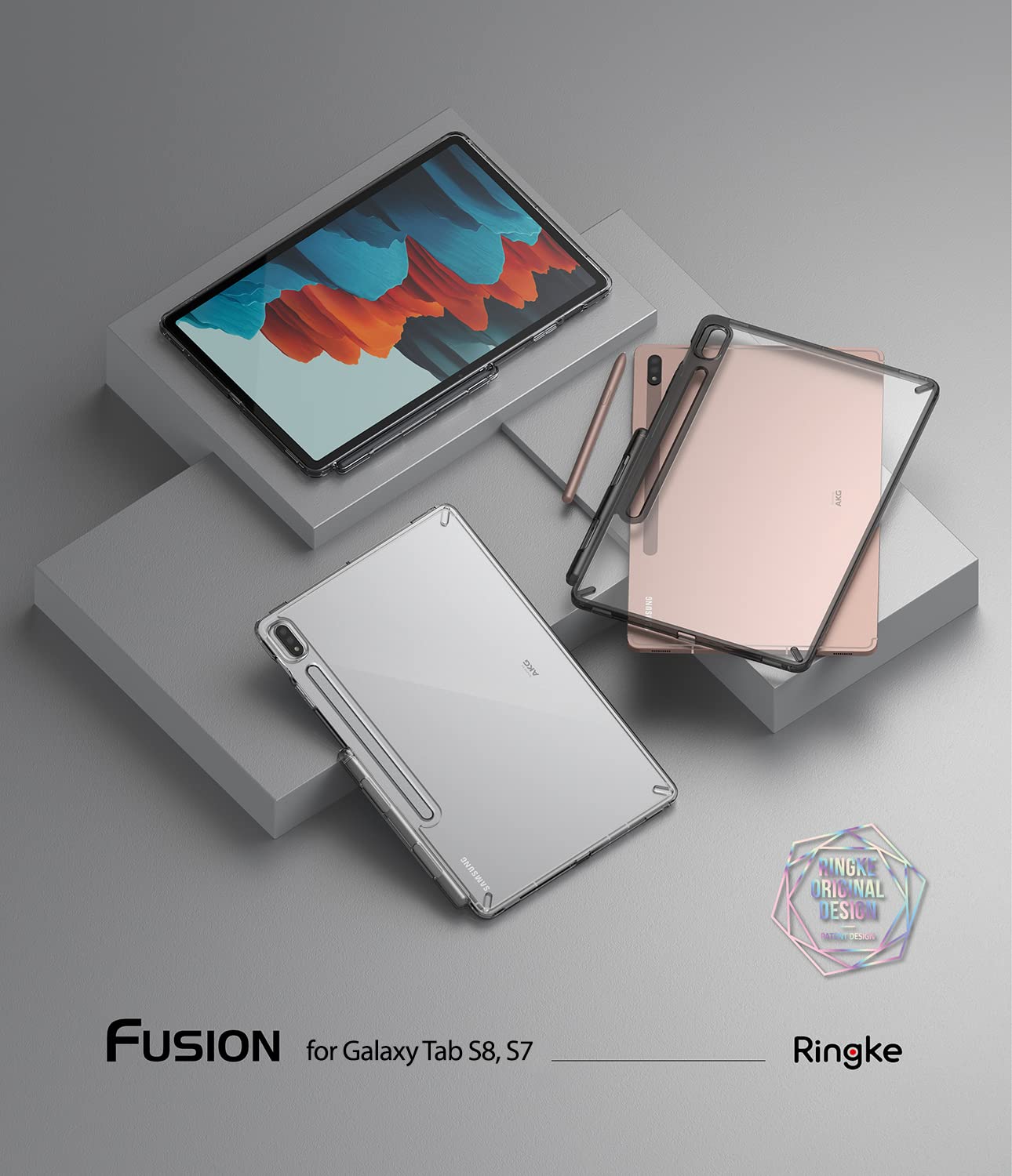 Ringke Fusion cover Galaxy Tab S8 S7 trasparente Clear S Pen