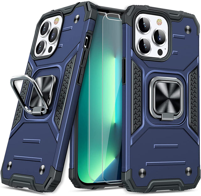 Redpepper iPhone 13 Pro Custodia Bumper con Anello e Vetro