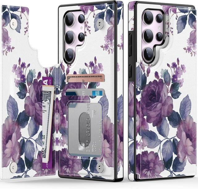 Redpepper Galaxy S25 custodia portafoglio pelle blu stand carte