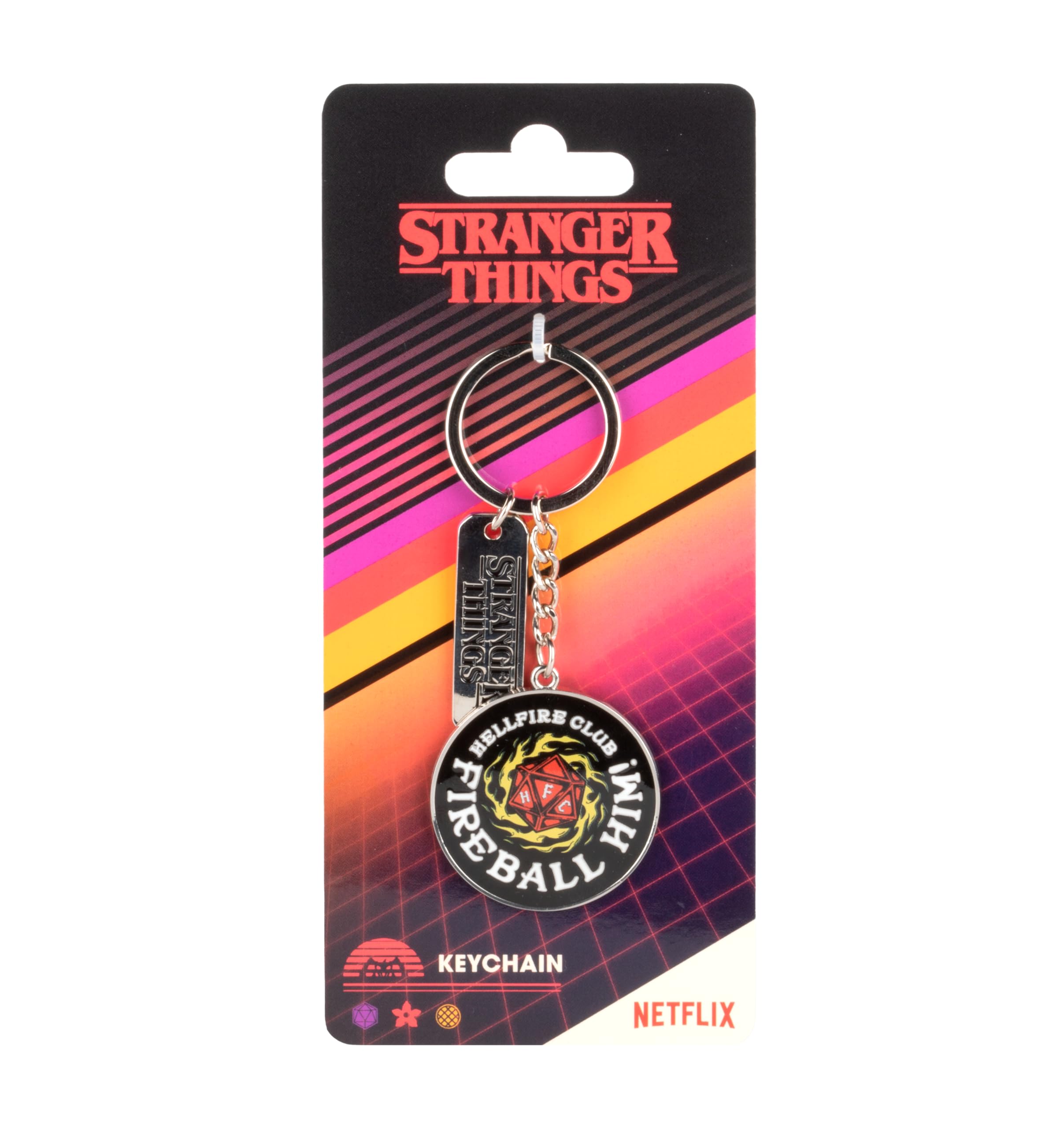 Konix Stranger Things Portachiavi Metallo 4x4 Palla Fuoco