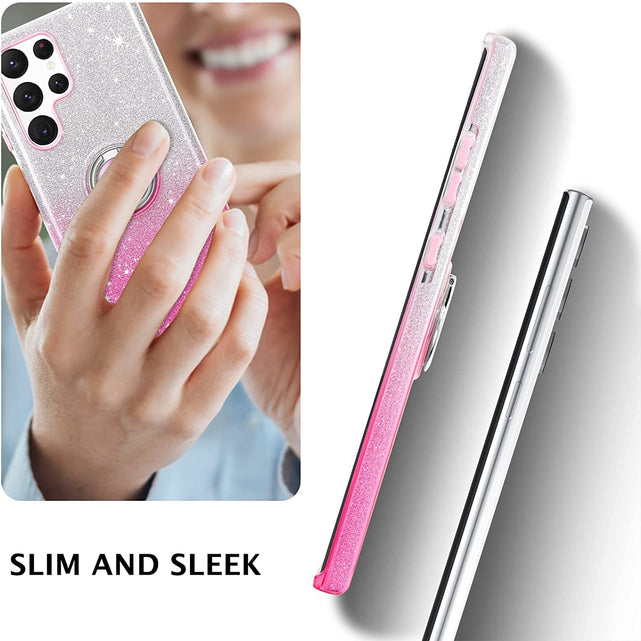 Redpepper Galaxy S22 Ultra Cover glitter con anello 6.8"