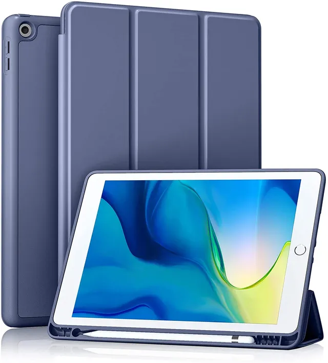 Redpepper iPad 10.2 Cover Nera Pelle Stand Porta Matita