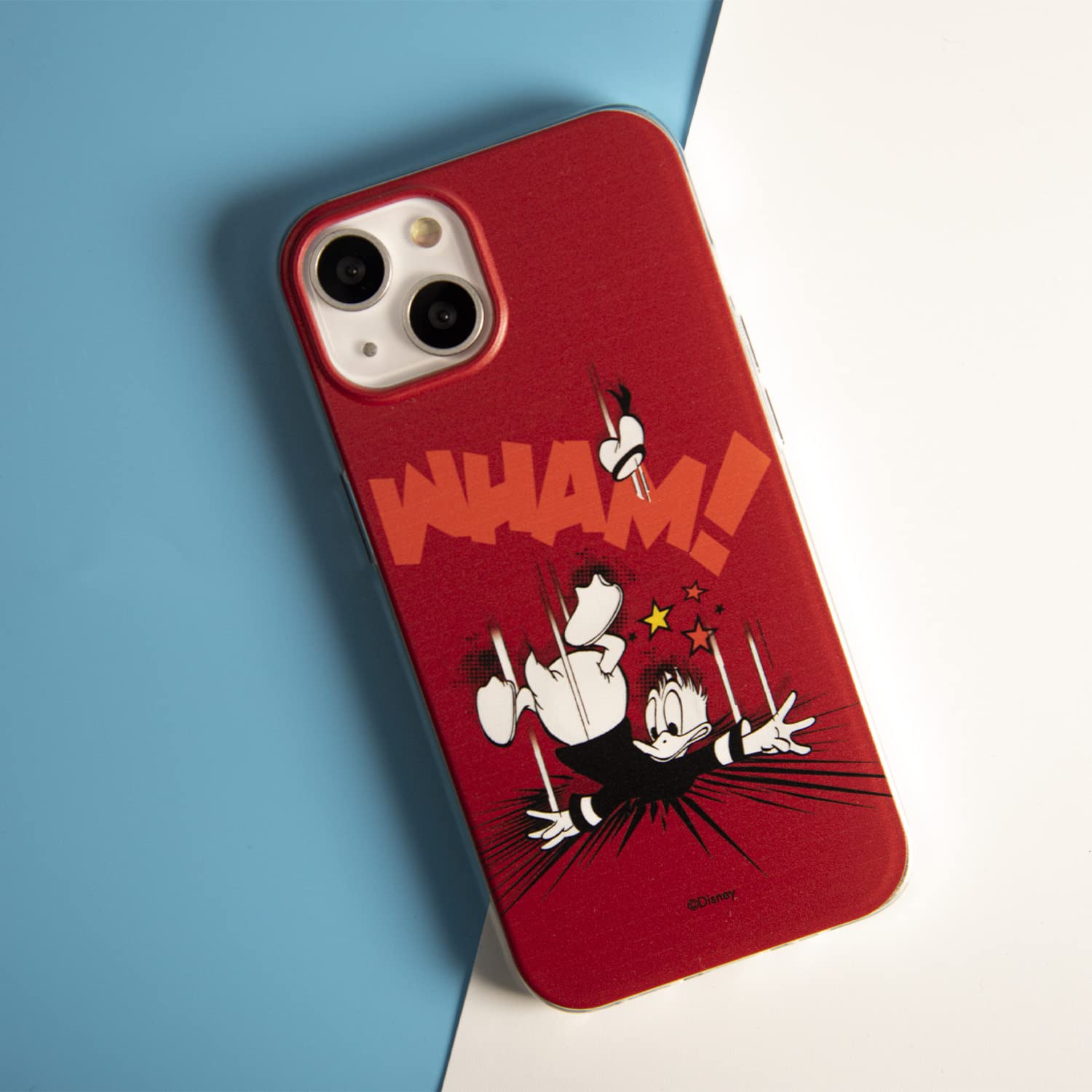 Disney Paperino sfondo rosso cover iPhone 15 Pro silicone