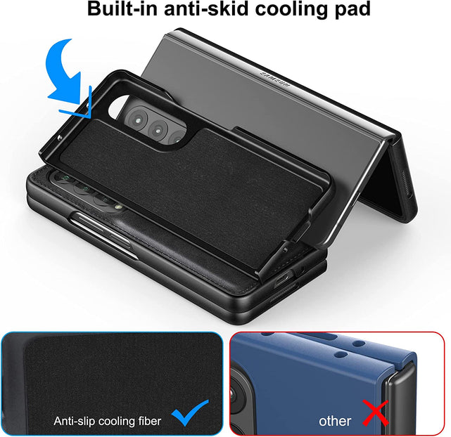 Redpepper Galaxy Cases Galaxy Z Fold 4 custodia pelle nero slim
