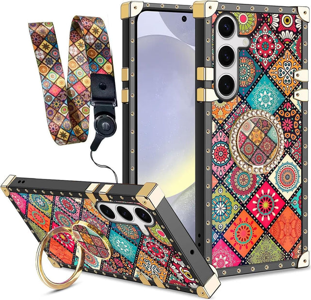 Redpepper Galaxy Cases S25 cover blu farfalla TPU con laccetto anello
