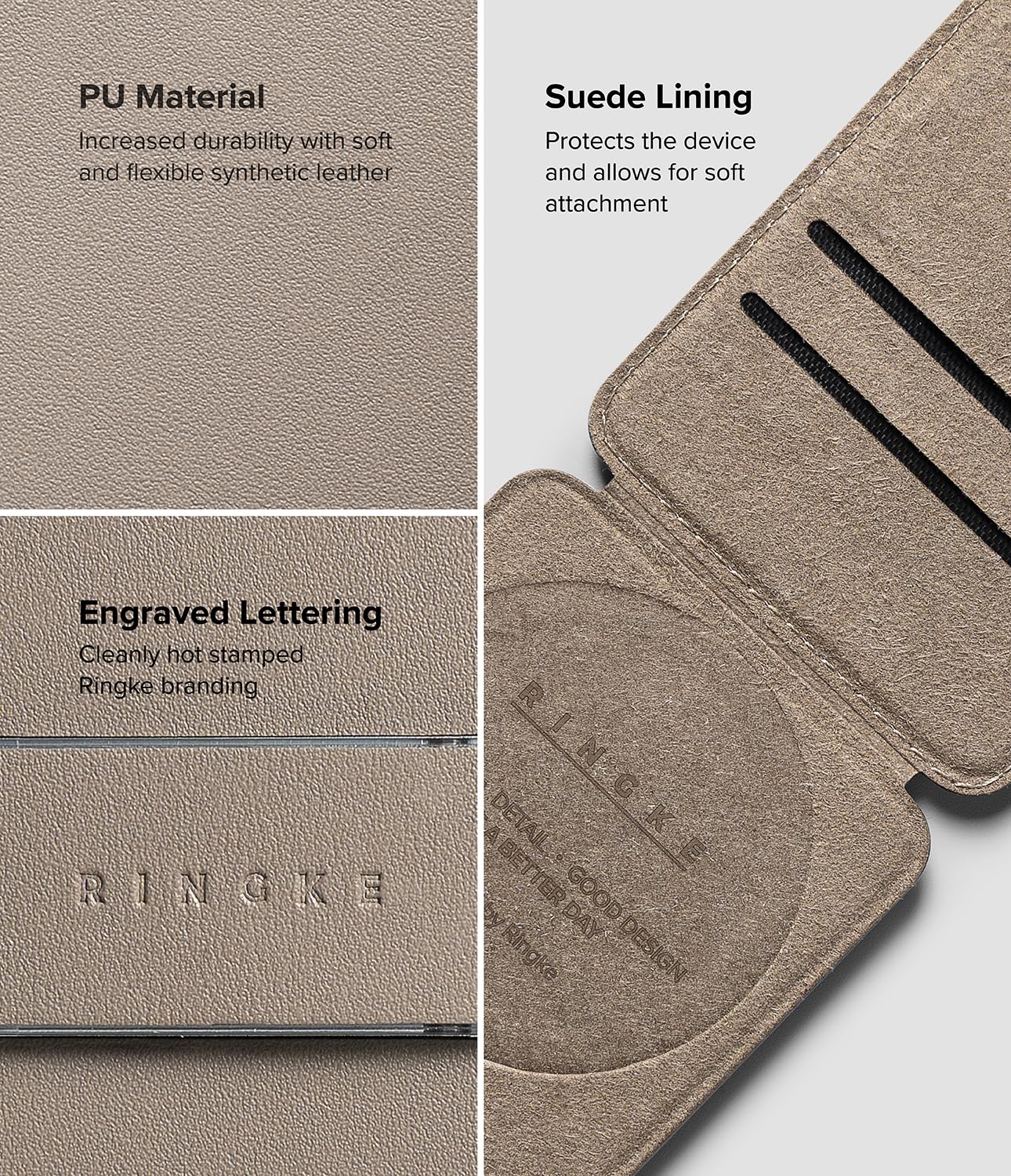 Ringke Card Holder Slide Grip Wallet porta carte Taupe Brown 2 carte