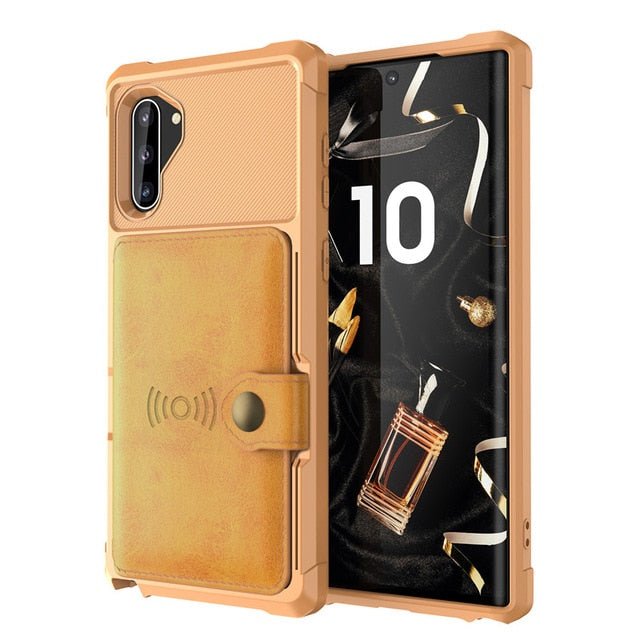 Redpepper Galaxy Note 10 Cover Pelle Portafoglio Nero con Stand