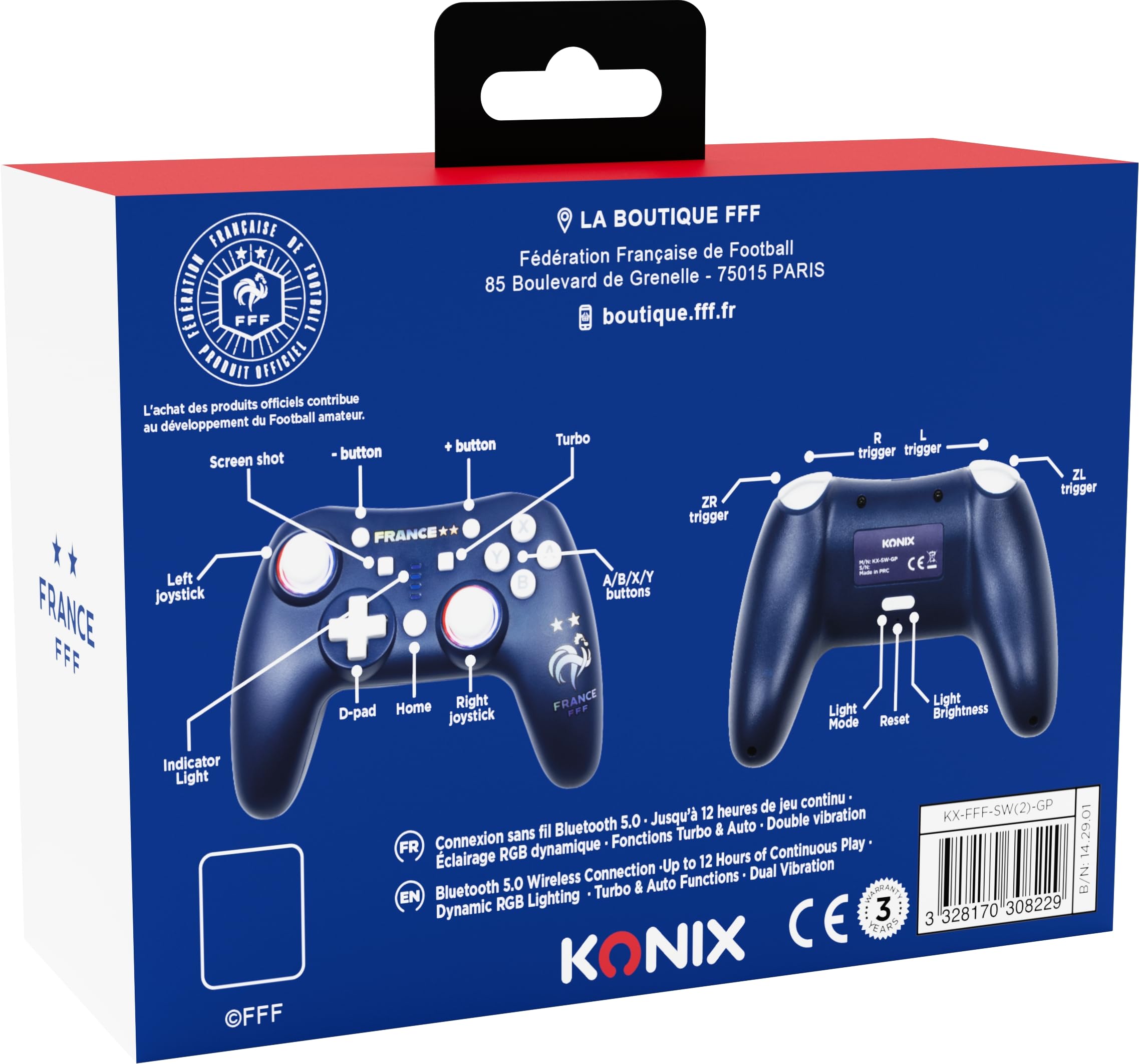 Konix FFF Controller Wireless Switch RGB Blu 12h