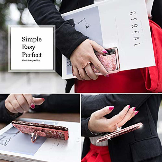 Redpepper Galaxy Cases A70 cover glitter oro rosa con anello