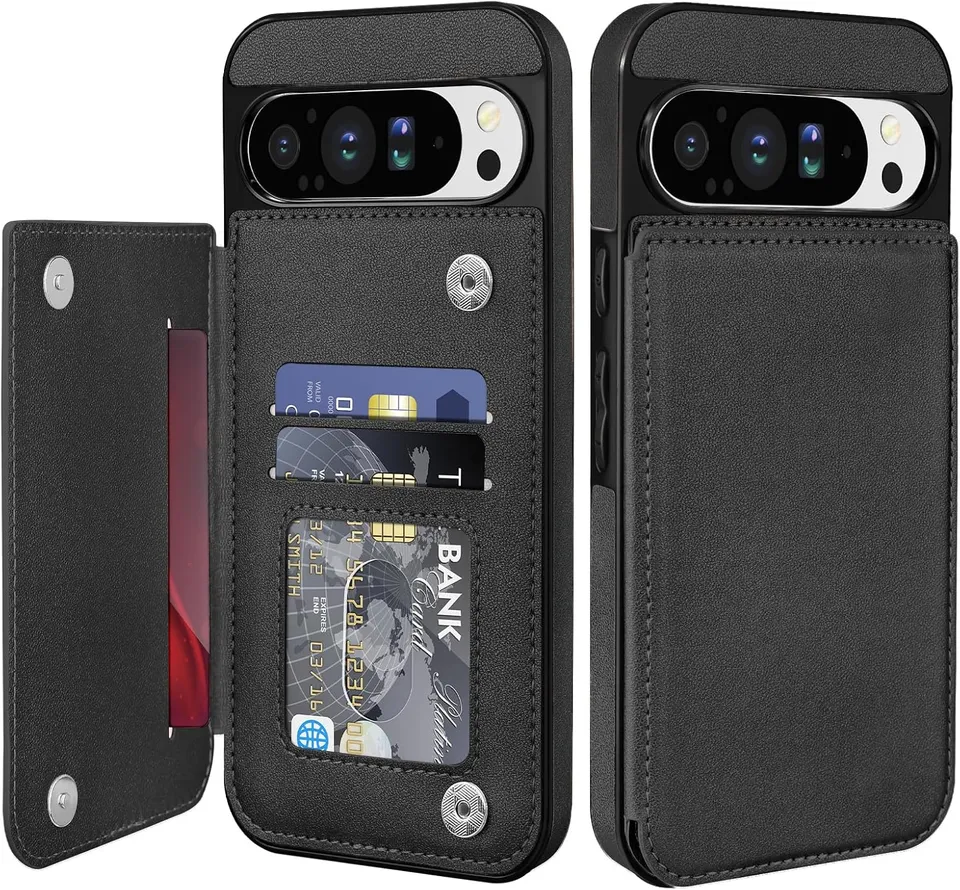 Redpepper Pixel 10 Pro XL cover portafoglio pelle nera con 3 carte