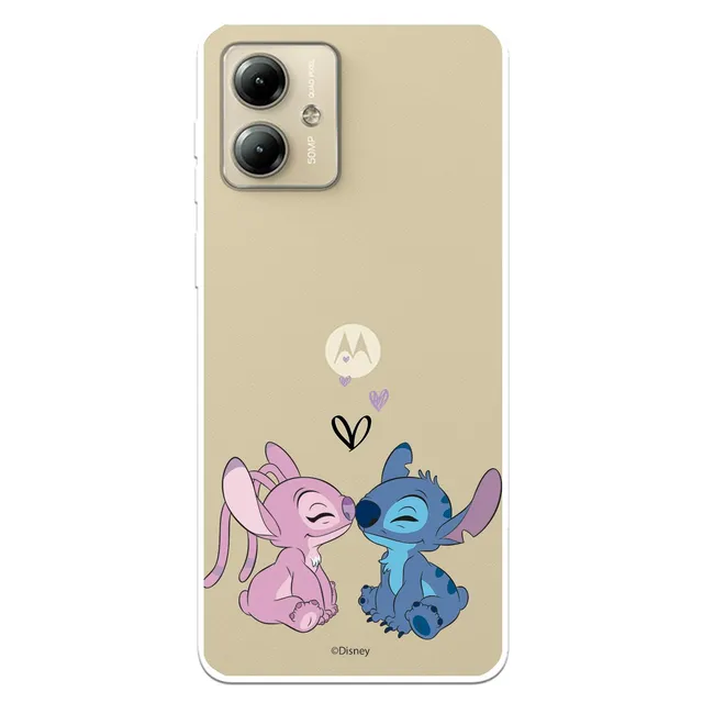 Licenze Ufficiali Angel & Stitch Bacio cover Moto G14 silicone