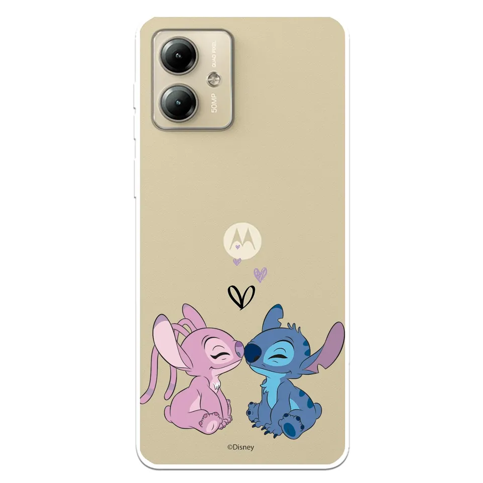 Licenze Ufficiali Angel & Stitch Bacio cover Moto G14 silicone