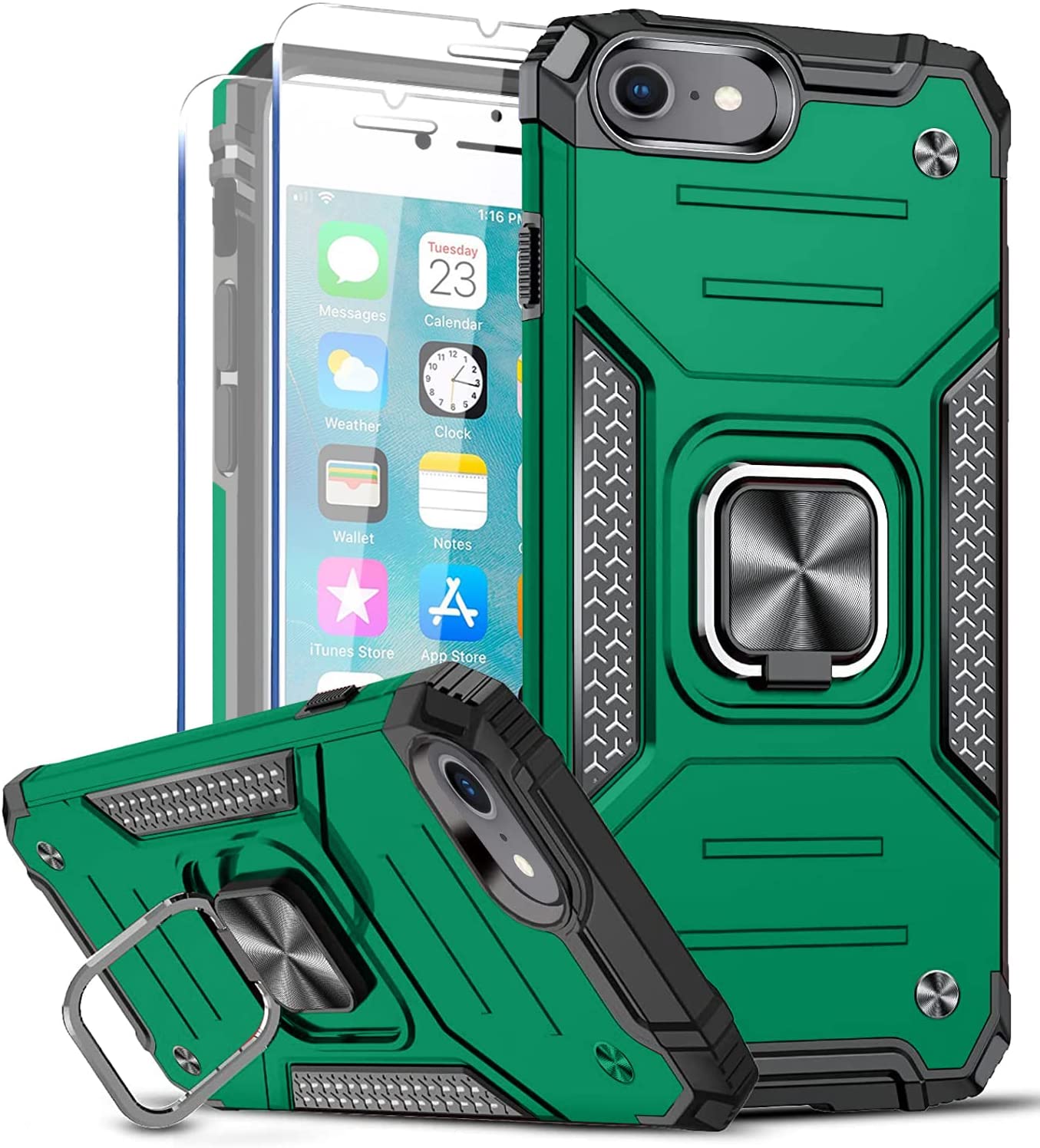 Redpepper iPhone 7/8 cover anello stand 360° militare