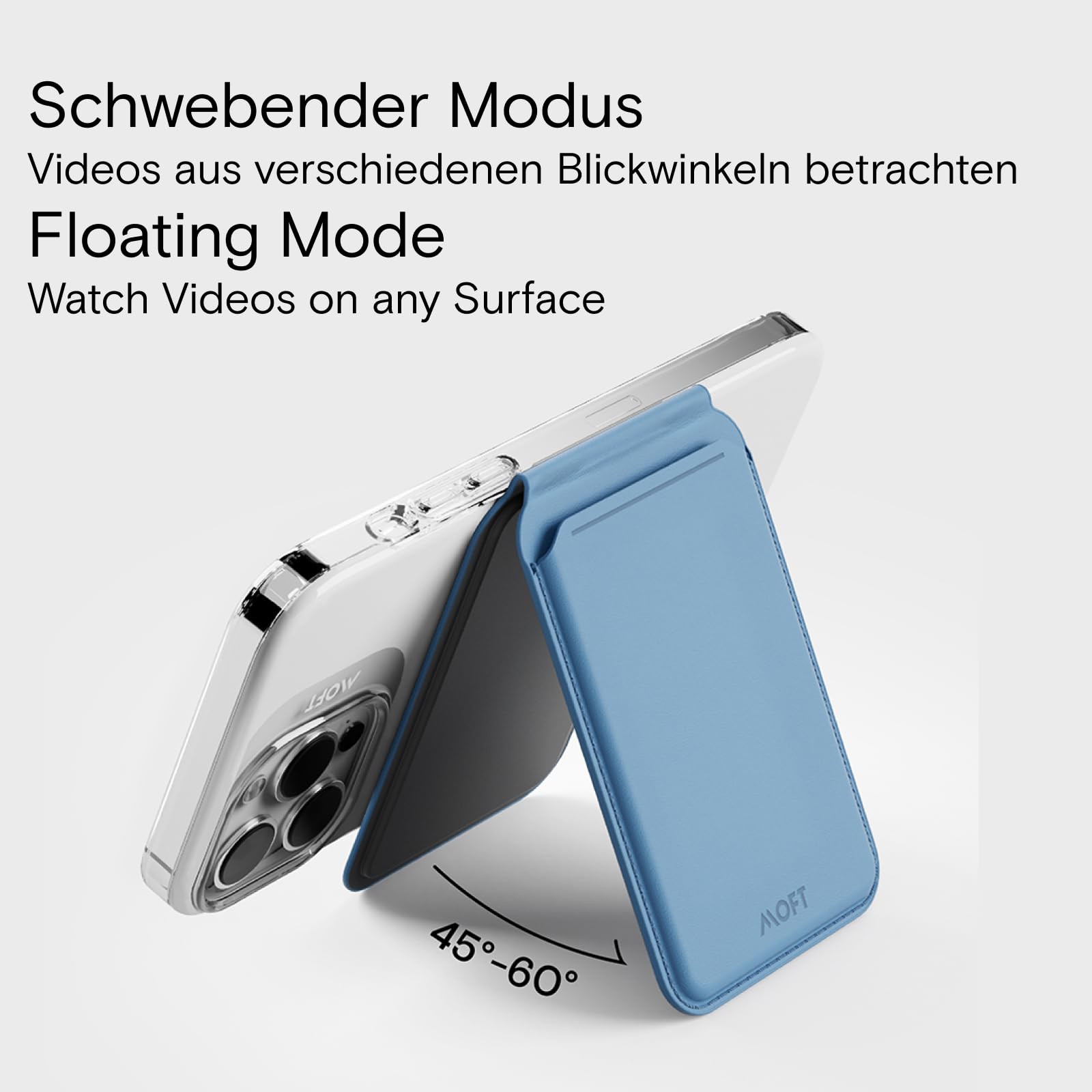 MOFT Snap portafoglio MagSafe blu ventoso pelle vegana