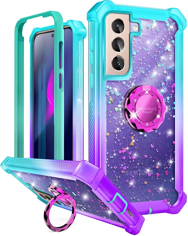 Redpepper Galaxy S21 Ultra cover anello glitter antiurto
