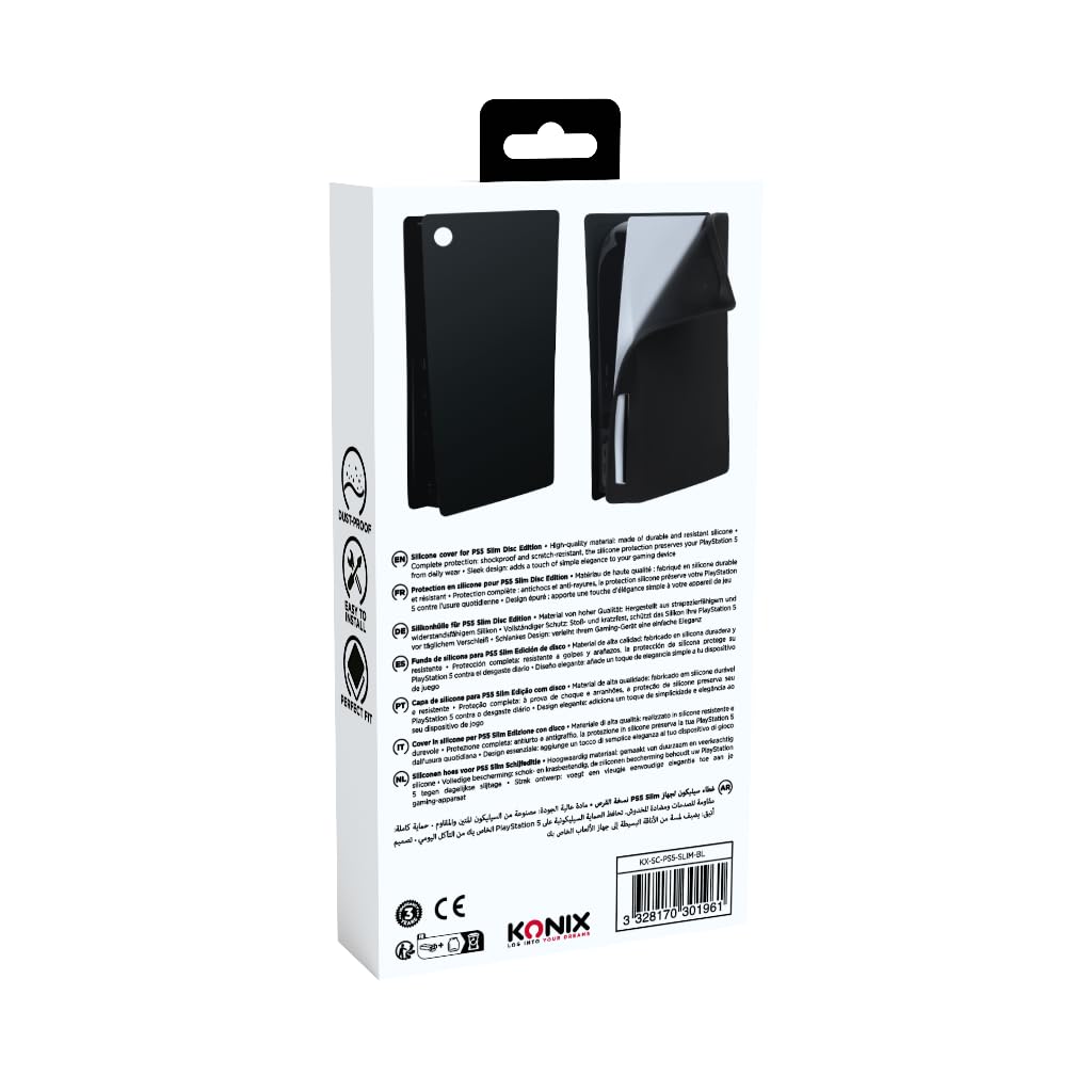 Konix Bags PS5 Slim custodia silicone Nero antiurto 1 pezzo