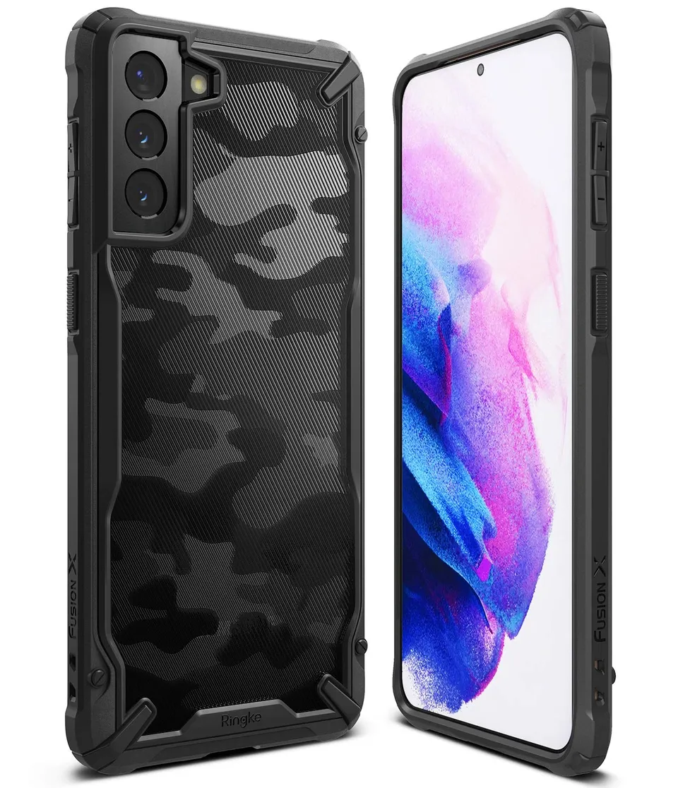 Ringke Fusion X Galaxy S21 cover mimetica Camo Black