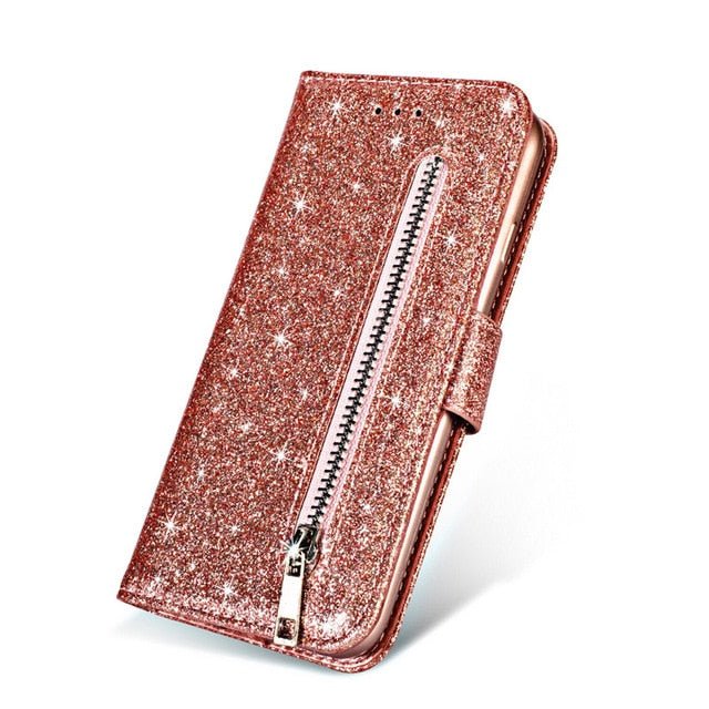 Redpepper Galaxy S10 Plus cover portafoglio glitter carte