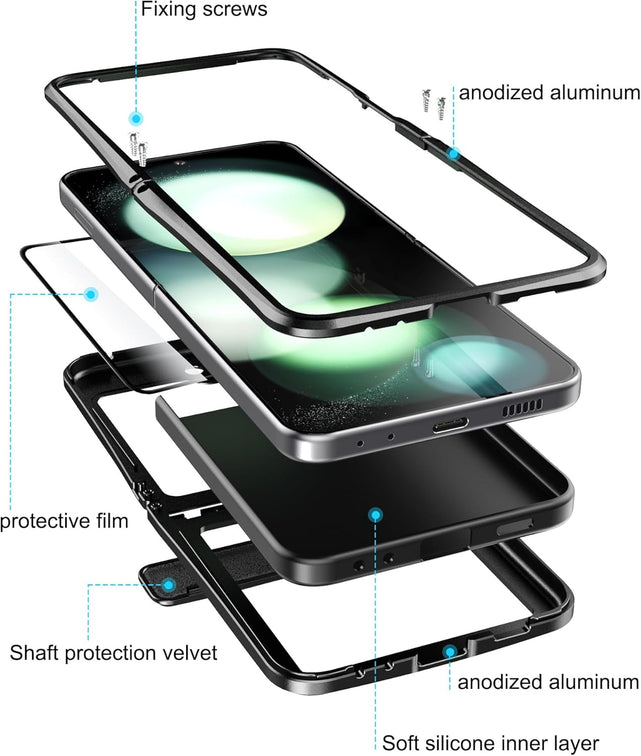 Redpepper Z Flip 6 cover alluminio verde heavy duty