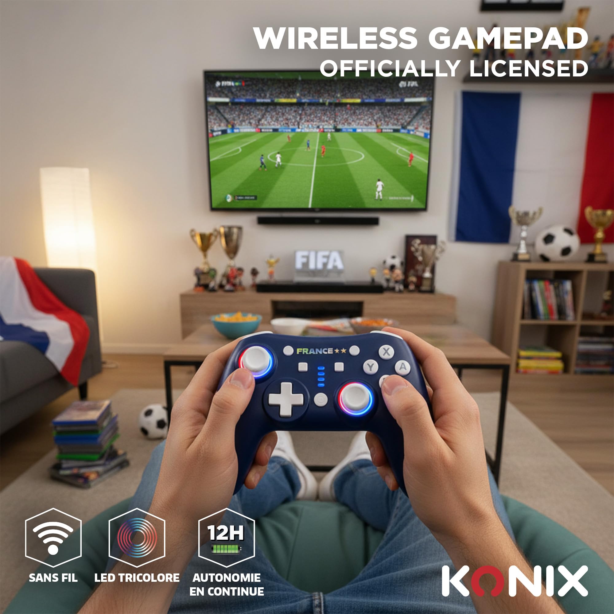 Konix FFF Controller Wireless Switch RGB Blu 12h