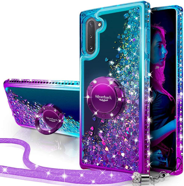 Redpepper Galaxy Cases Note 10 Plus Cover Glitter Viola con Anello
