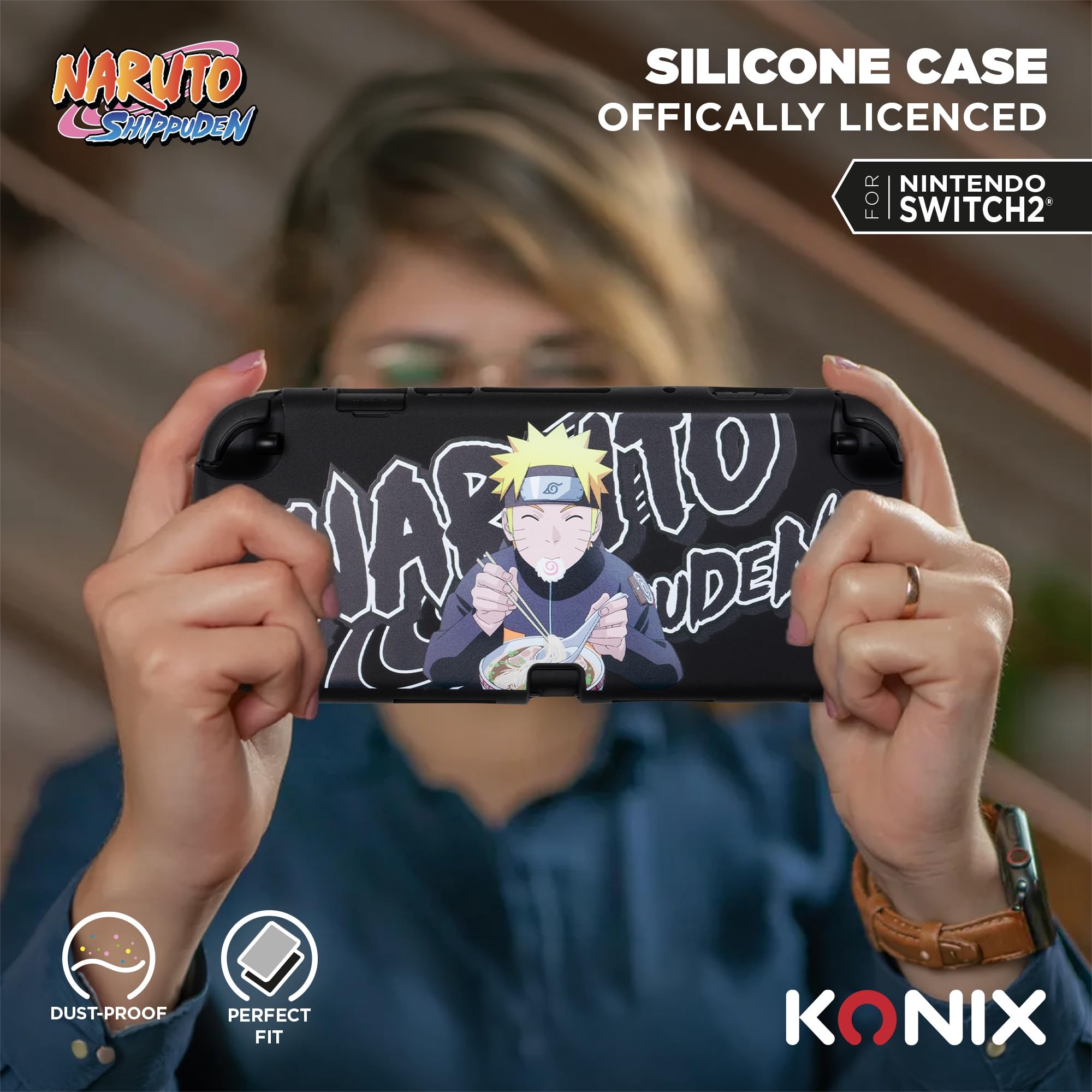 Konix Naruto Custodia Silicone Switch 2 Nero Ramen
