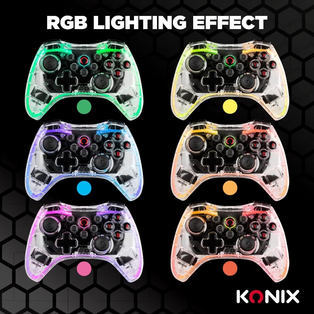 Konix Crystal controller wireless Switch PC PS4 RGB 10h