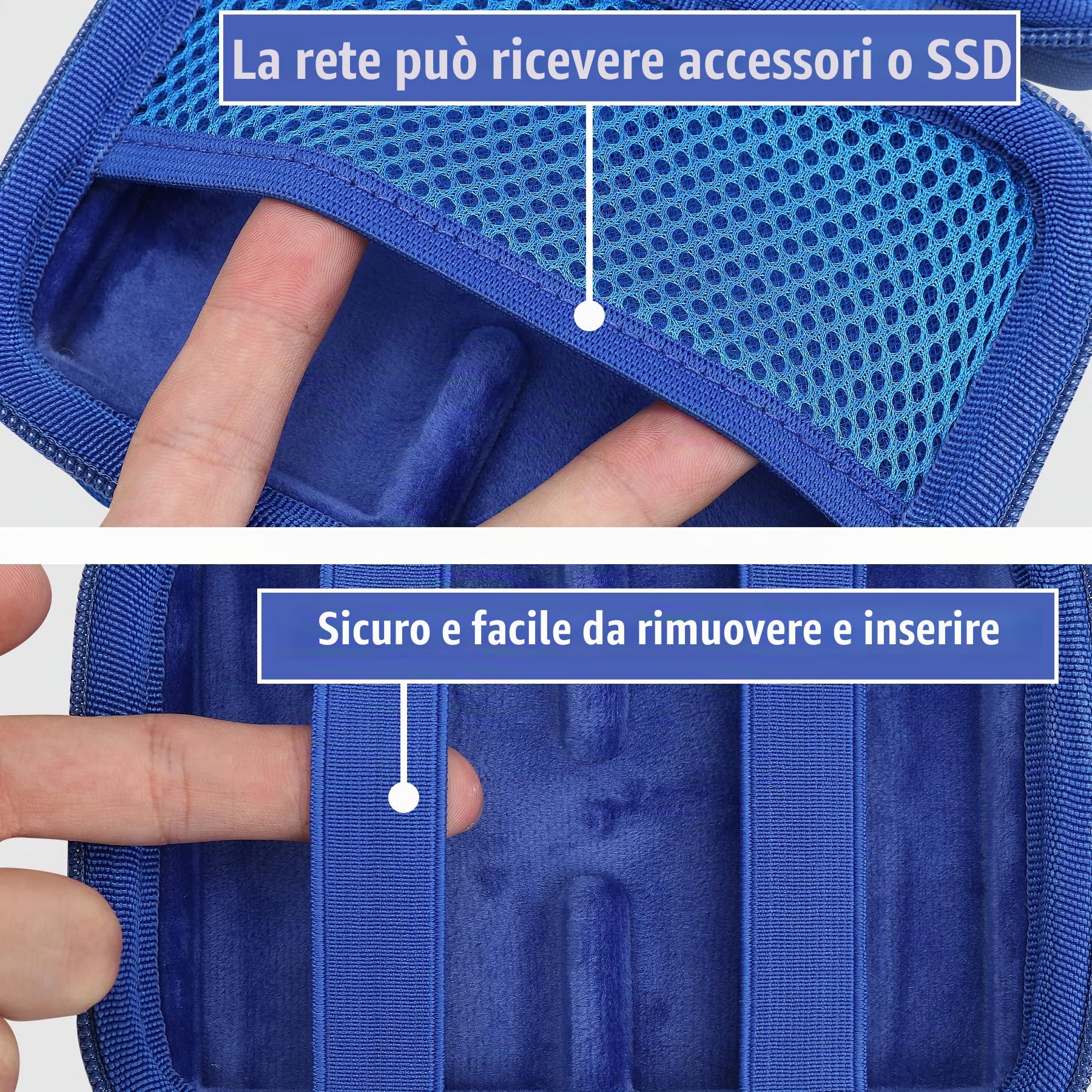 Aenllosi SSD Case Custodia Samsung T7 T9 Blu EVA Rigida