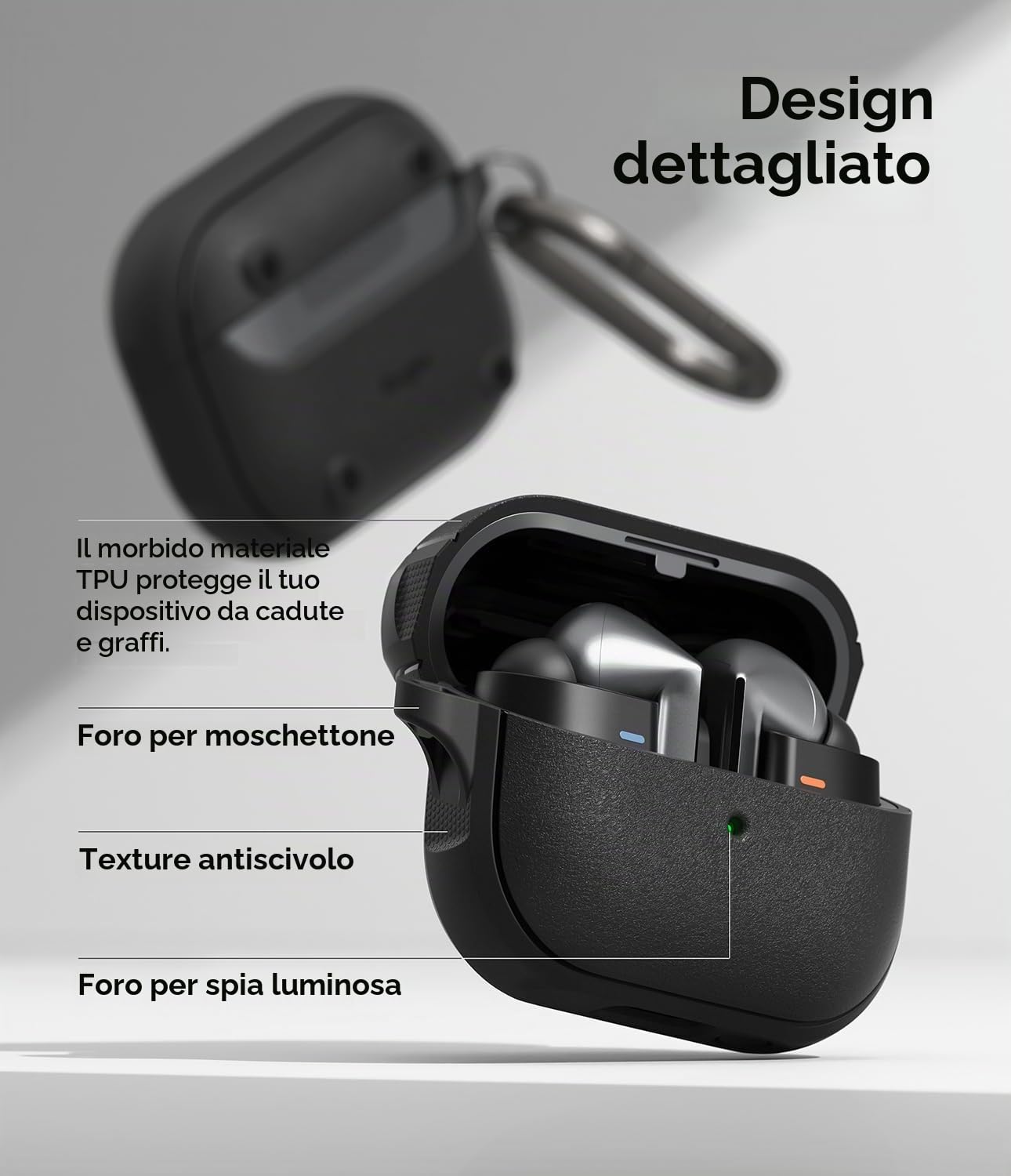 Ringke Onyx Magnetic Cover Buds 3 Pro Black Antiurto