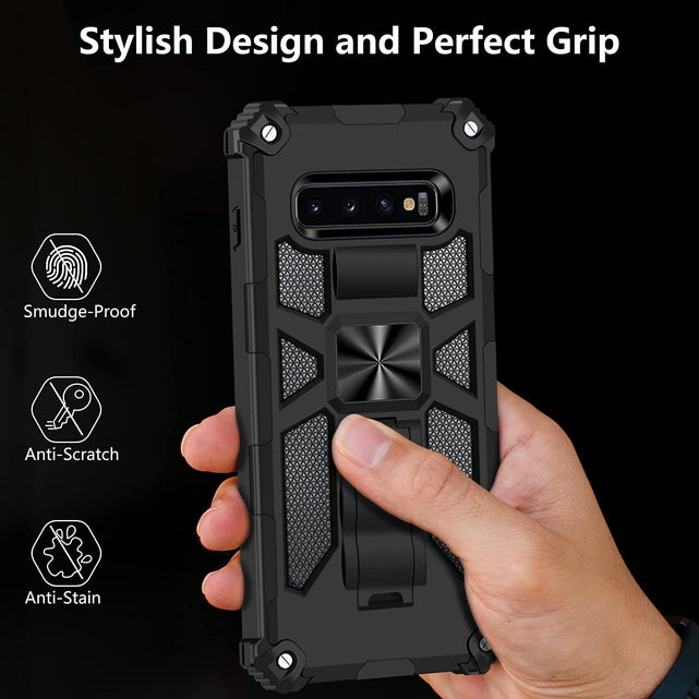 Redpepper Galaxy S10 Plus cover antiurto con stand nero