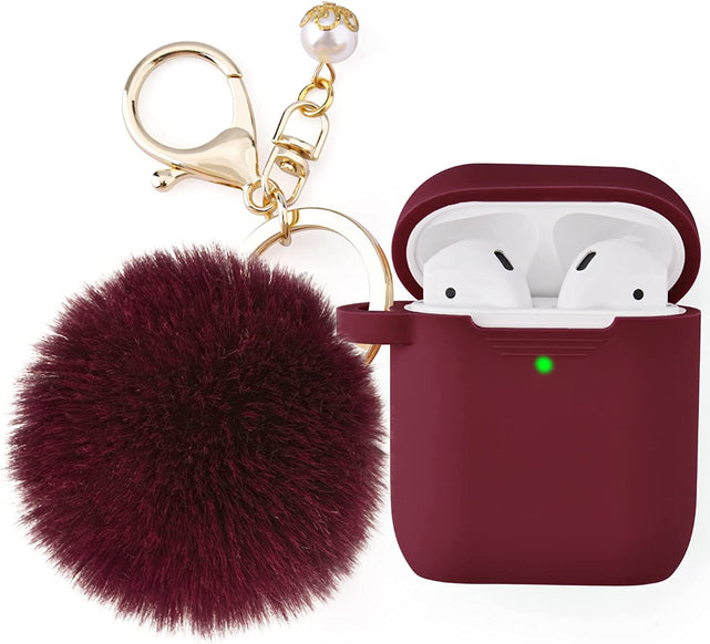 Redpepper Airpods custodia silicone con portachiavi pompom