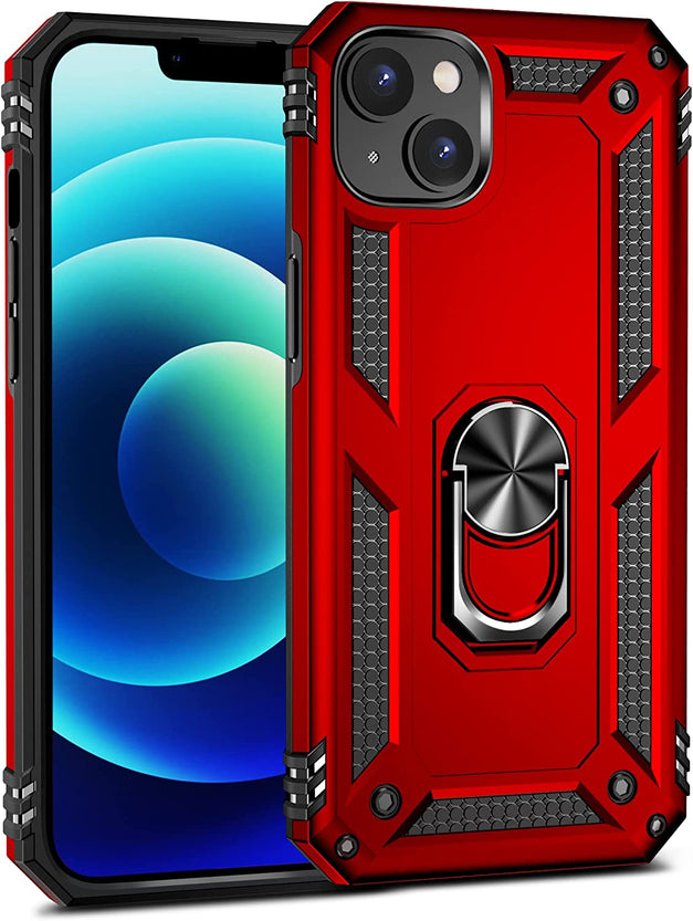 Redpepper iPhone 14 Pro Max Cover Corazzata Nera con Anello