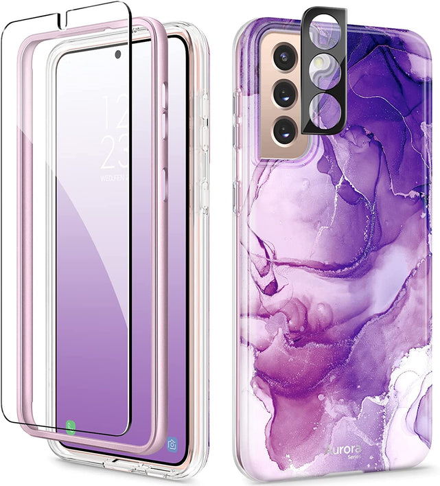 Redpepper Galaxy Cases Marmo cover Samsung S21 sabbia con vetro