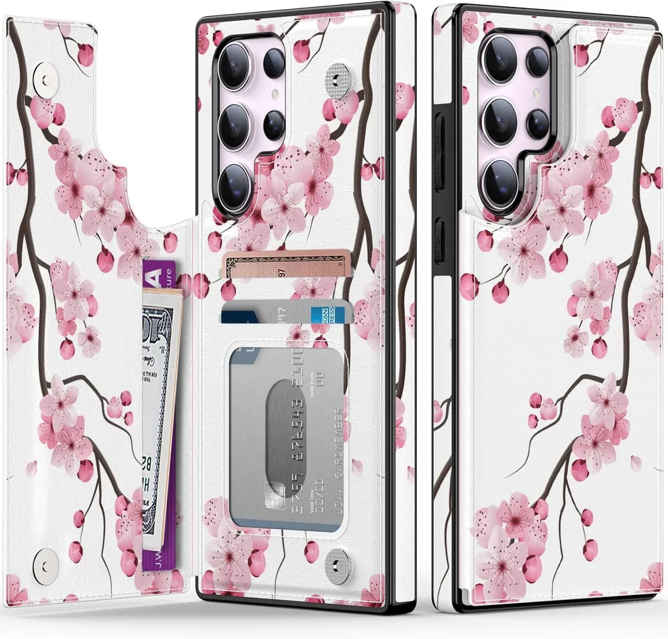 Redpepper Galaxy S25 custodia portafoglio pelle blu stand carte