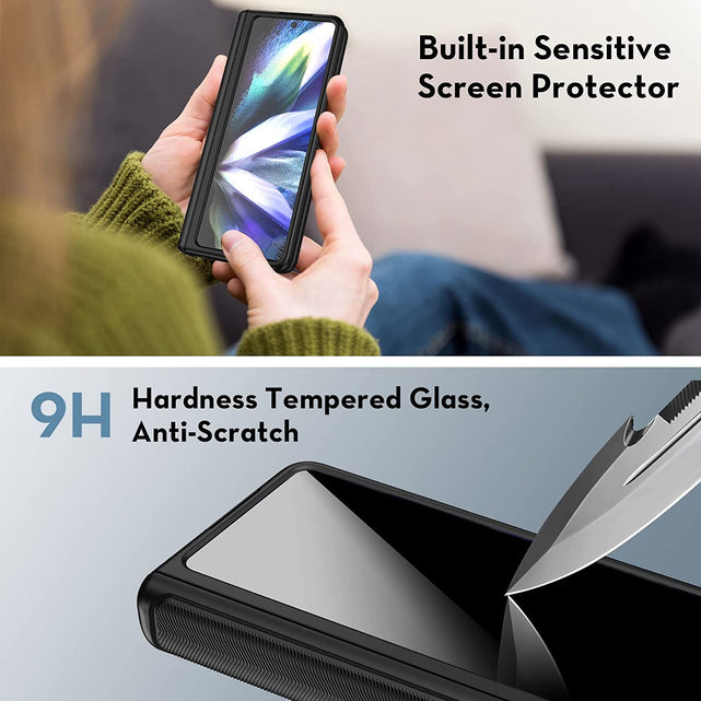 Redpepper Galaxy Z Fold 4 cover nera con stand e vetro 9H
