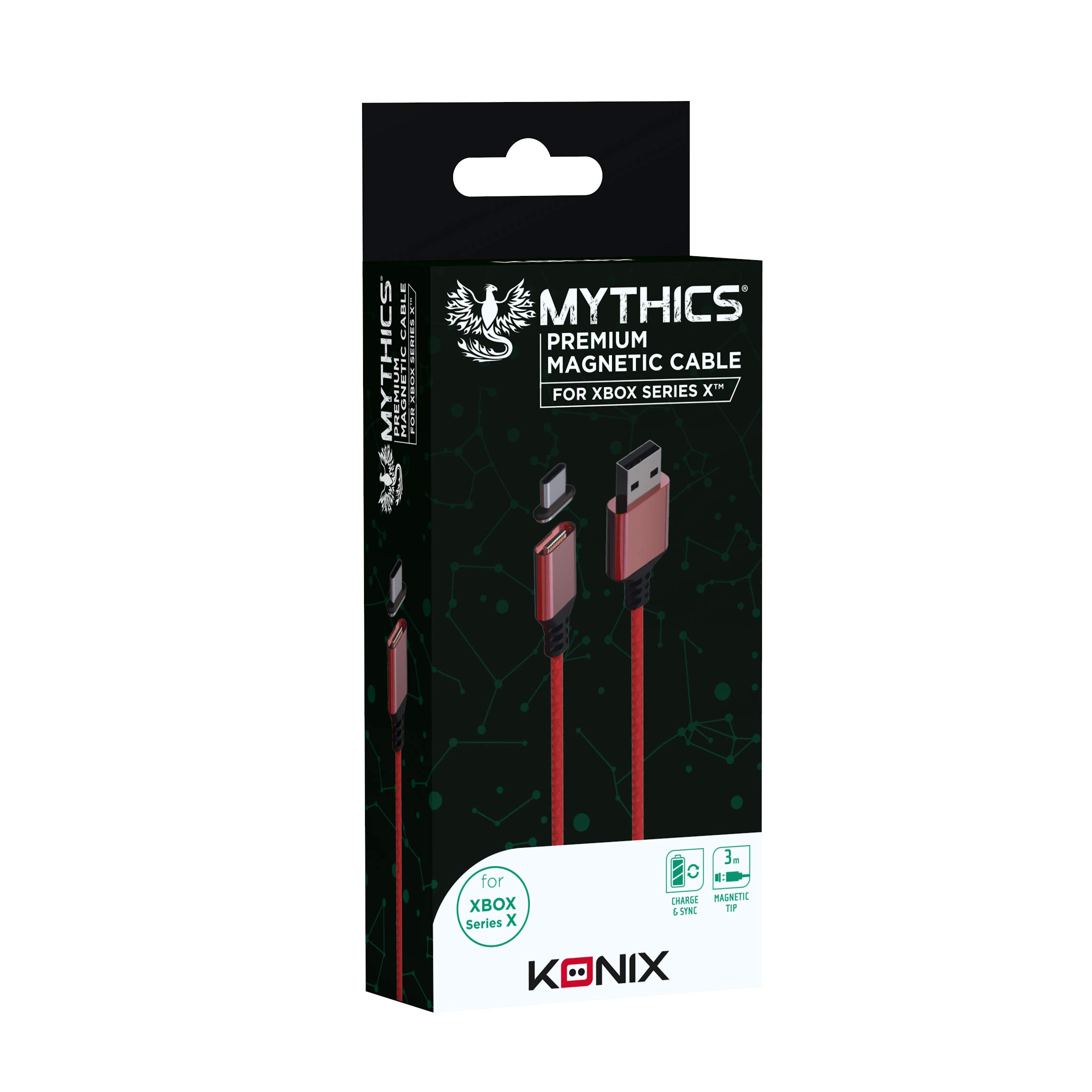 Konix Mythics cavo magnetico USB-C rosso 3 m ricarica Xbox