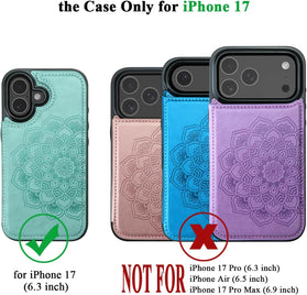 Redpepper Apple Cases iPhone 17 Wallet Flip Cover con cordino carte