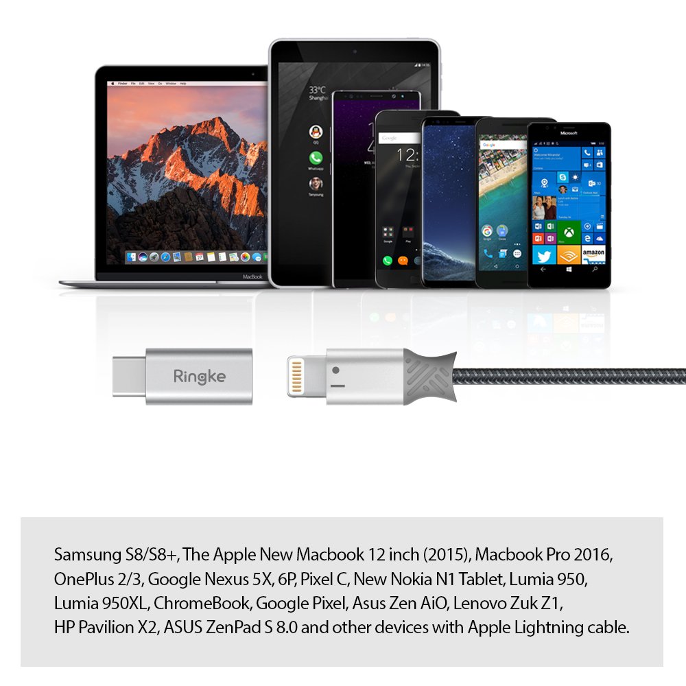Ringke Adapter adattatore Lightning USB-C silver 2 pezzi