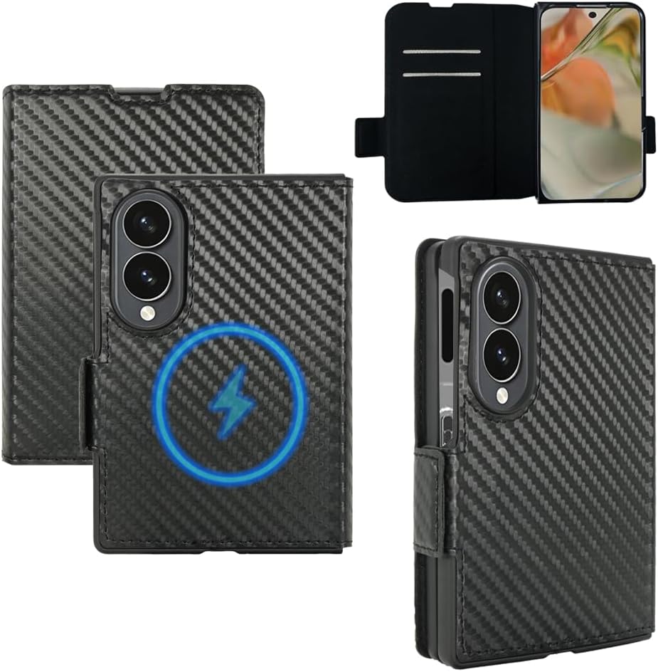Redpepper Galaxy Z Fold 8 cover portafoglio nera RFID con anello