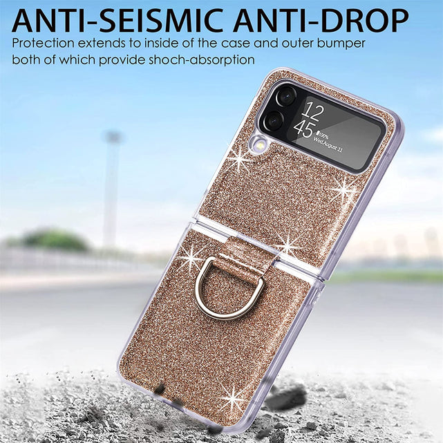 Redpepper Galaxy Z Flip 4 cover pelle oro glitter