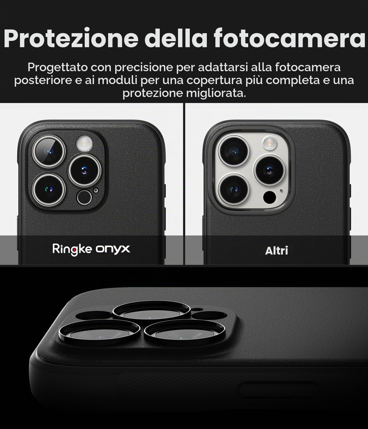 Ringke Onyx Cover iPhone 16 Pro Max Black Nera Antiscivolo