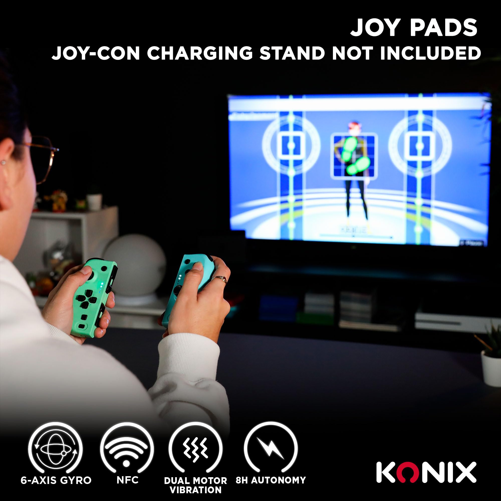 Konix Controllers Joypad Switch controller Bluetooth verde blu 8 ore