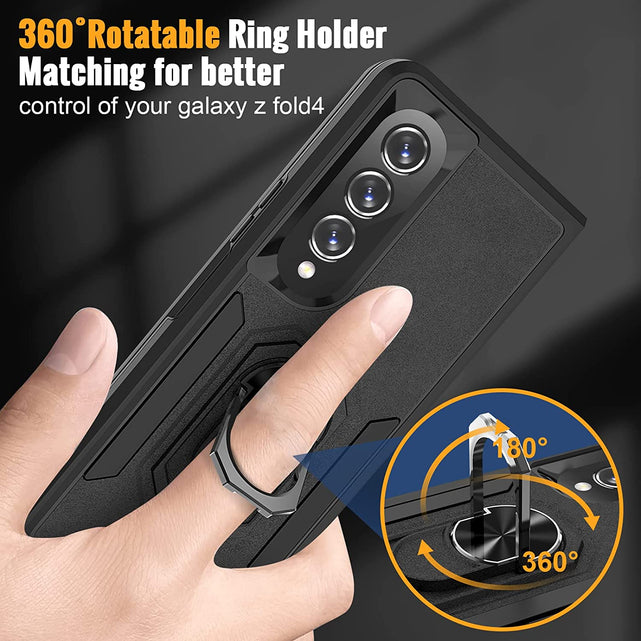Redpepper Galaxy Z Fold 4 Custodia con Anello 360° Nera