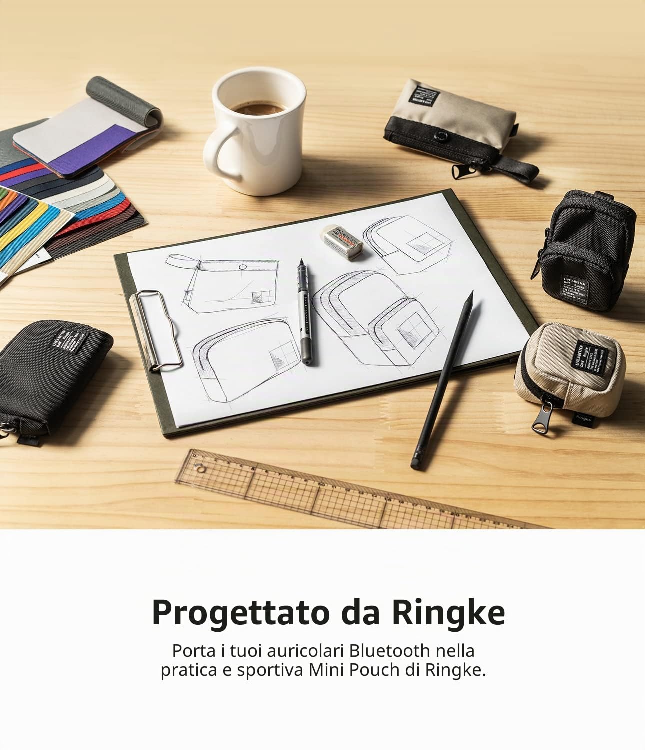 Ringke Mini Pouch Two Pocket Pochette Nylon Black AirPods